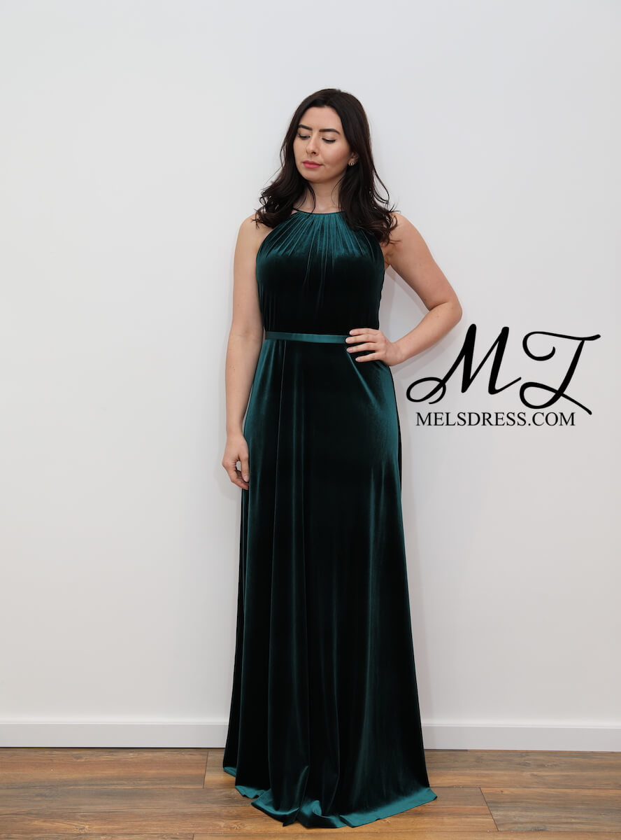 green velvet a line dress